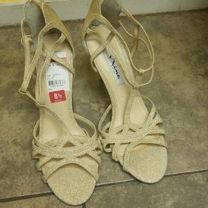 Women's gold sparkly high heels